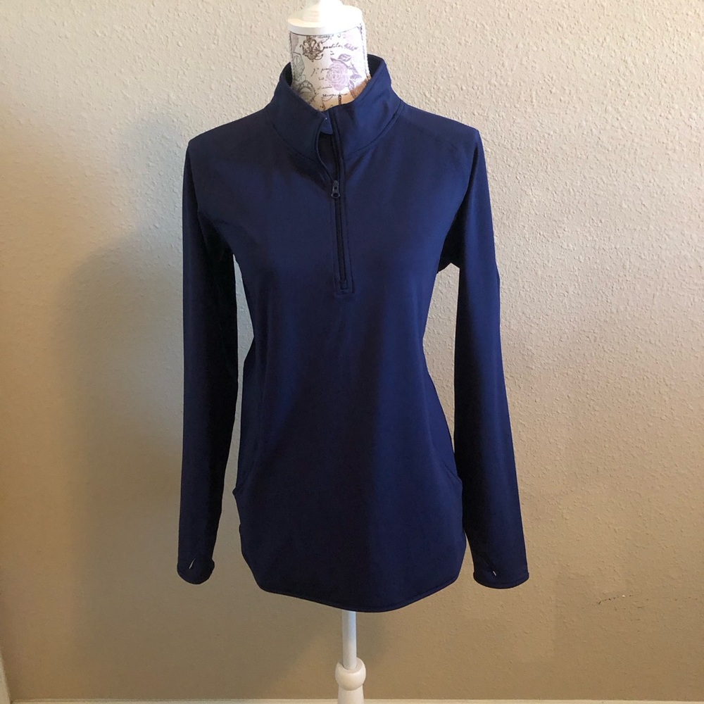Joe’s USA Women's Navy Blue Quarter-Zip Top like new XL fleece lined
